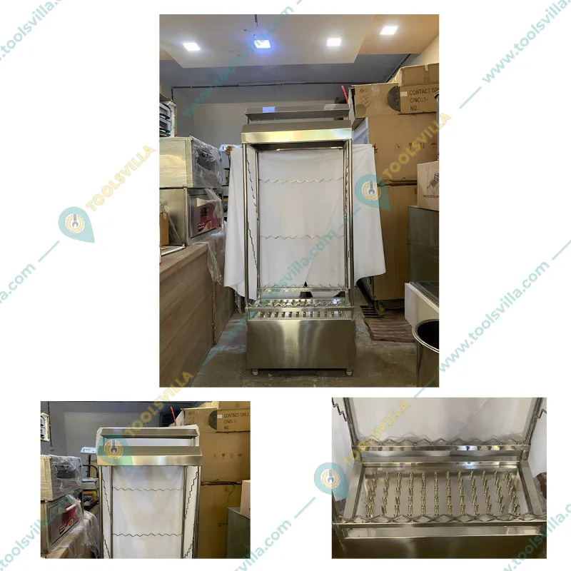 Commercial SS Gas Operated 10 Skewers Barbeque Grill Machine